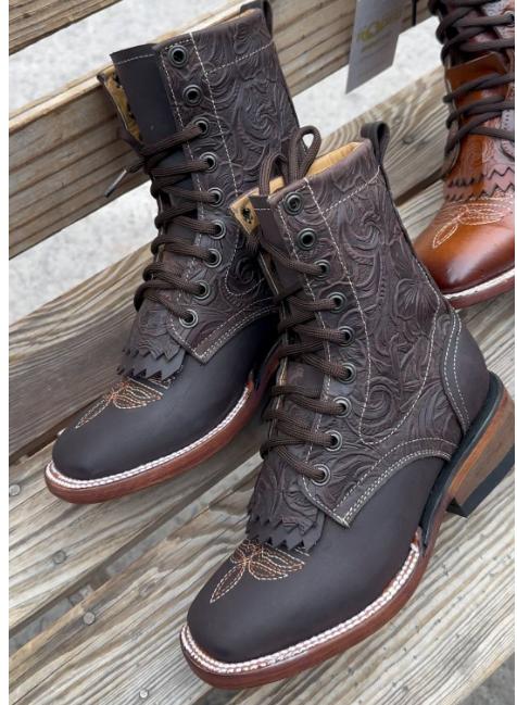 WIDE Botas Lacer - Leather Tooled Wide Boots