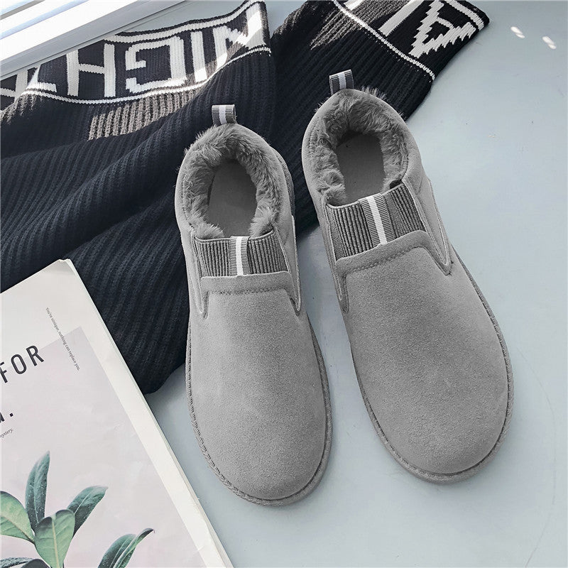 Warm cotton fleece slip-on shoes