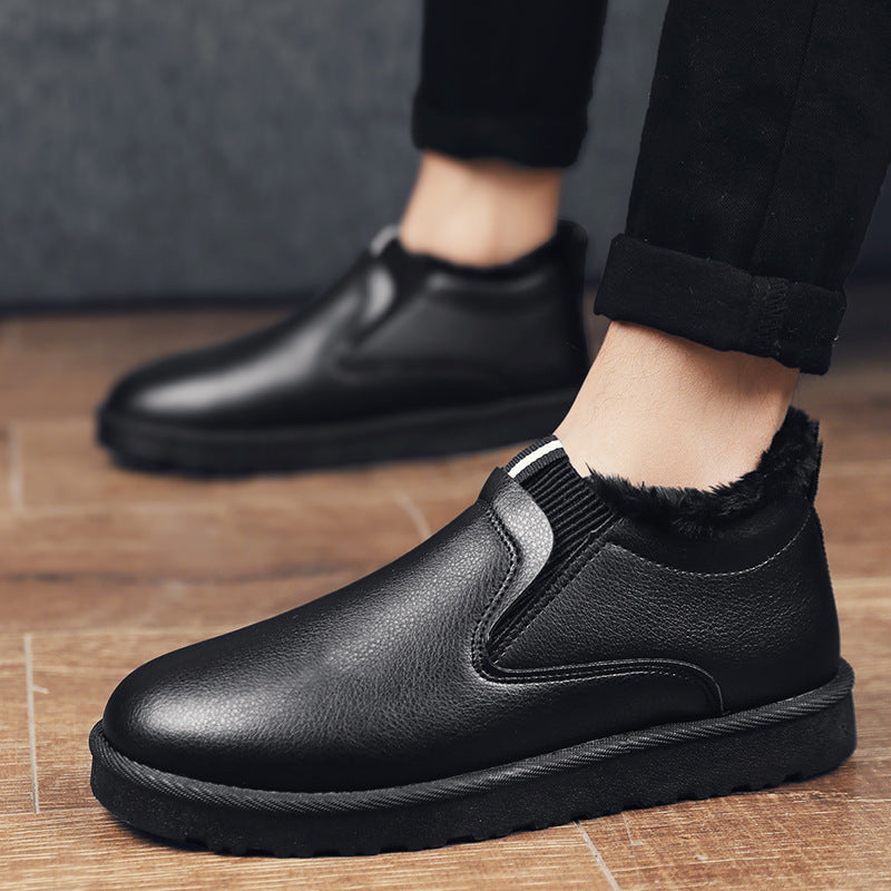 Warm cotton fleece slip-on shoes