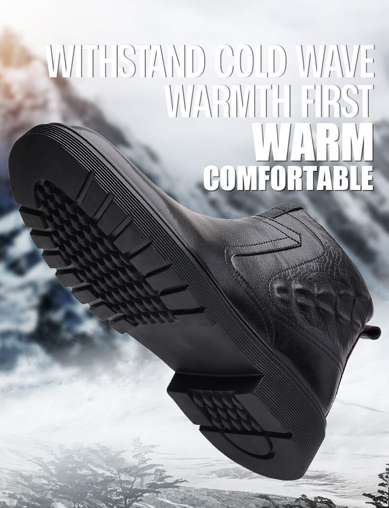 (Big Sale💥)Genuine Leather Plus Velvet Thickened Warm Sheepskin High Top Business Casua Boots