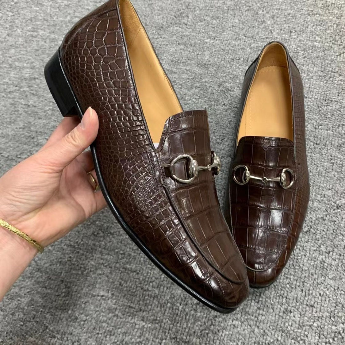 Men's Handmade Genuine Crocodile Shoes
