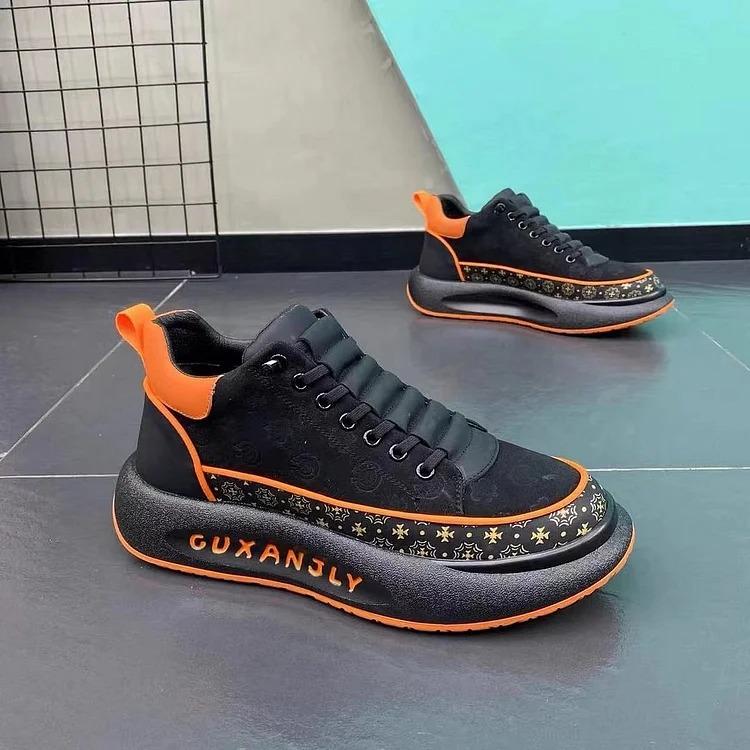 Men's Embroidered Thick Soled Casual Shoes