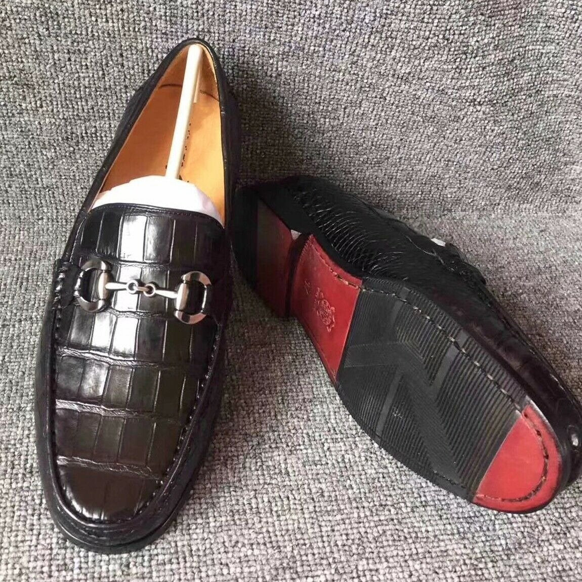 Men's Genuine Crocodile Alligator Skin Leather Loafers