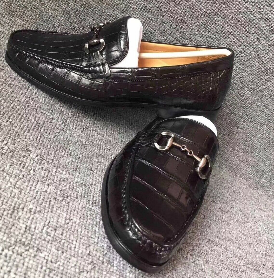 Men's Genuine Crocodile Alligator Skin Leather Loafers