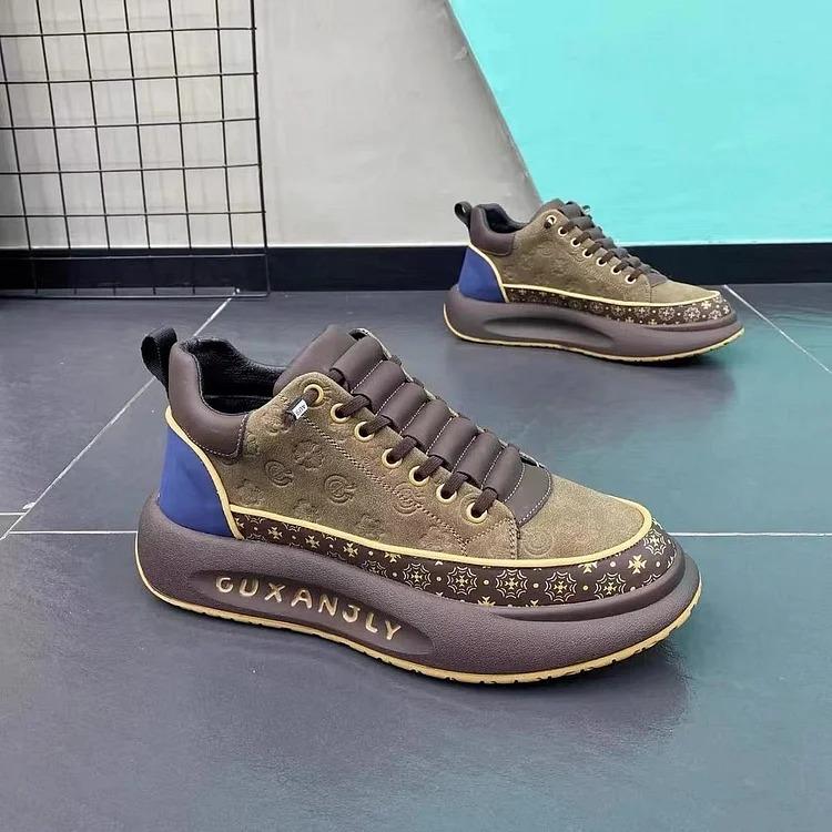 Men's Embroidered Thick Soled Casual Shoes