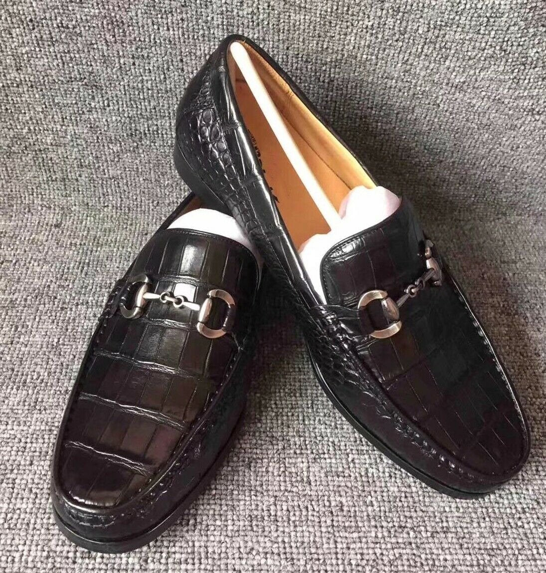 Men's Genuine Crocodile Alligator Skin Leather Loafers
