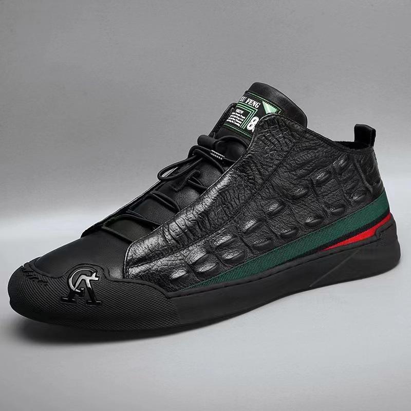 Men's Crocodile Leather Waterproof Non-slip Shoes
