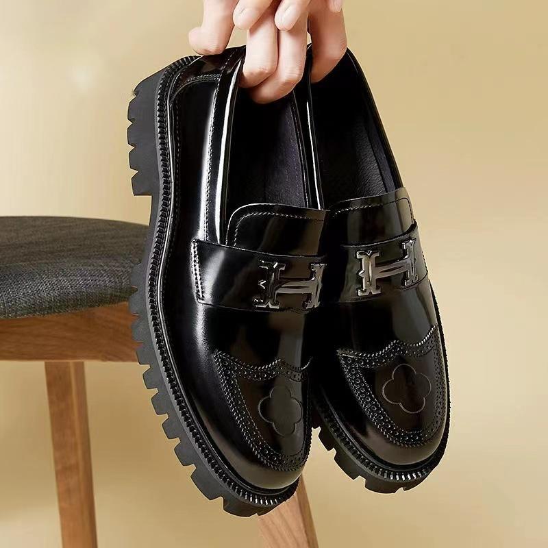 Men's Business British Wedding Black Floral Oxfords Loafers