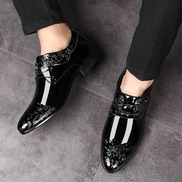 Men's Oxfords Loafers & Slip-Ons Dress Shoes Business British Wedding Daily Party & Evening Black Floral