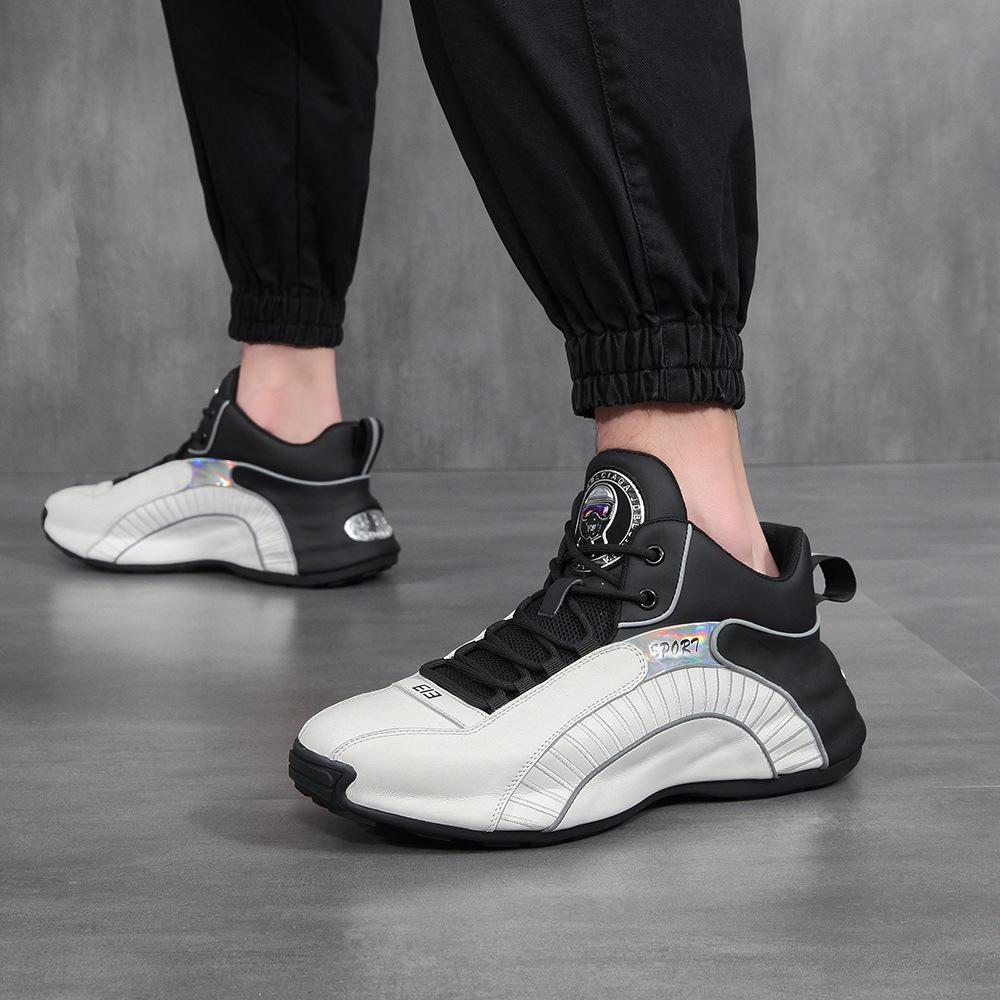 Support sole leather sneakers