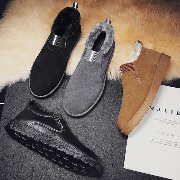 Warm cotton fleece slip-on shoes