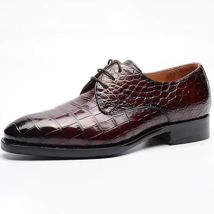 Men's Crocodile Pattern Vintage Classic British Wedding Outdoor Daily Leather Shoes