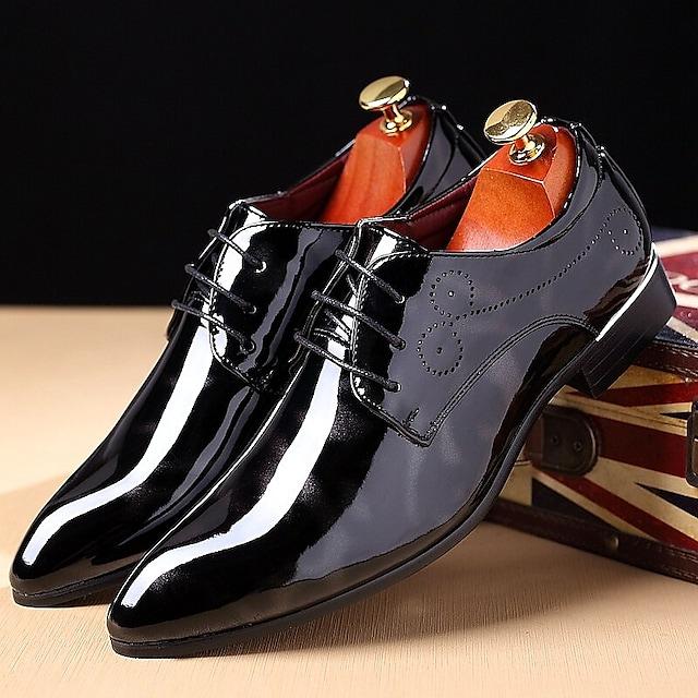 Men's Oxfords Dress Shoes Derby Shoes Floral Patent Leather Business Outdoor Daily Party