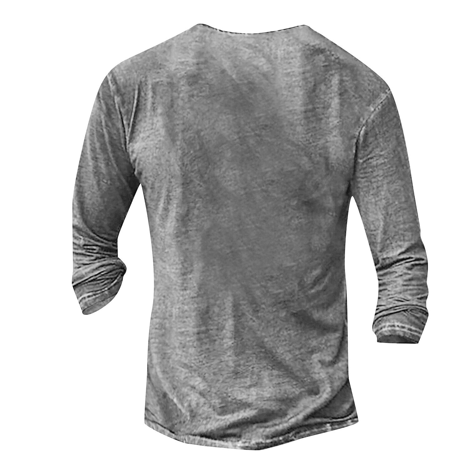 Men's Tee Snowflake Collarless Light gray Dark Gray Brown White Black 3D Print Street Casual Long Sleeve 3D Print Clothing Apparel Nostalgic
