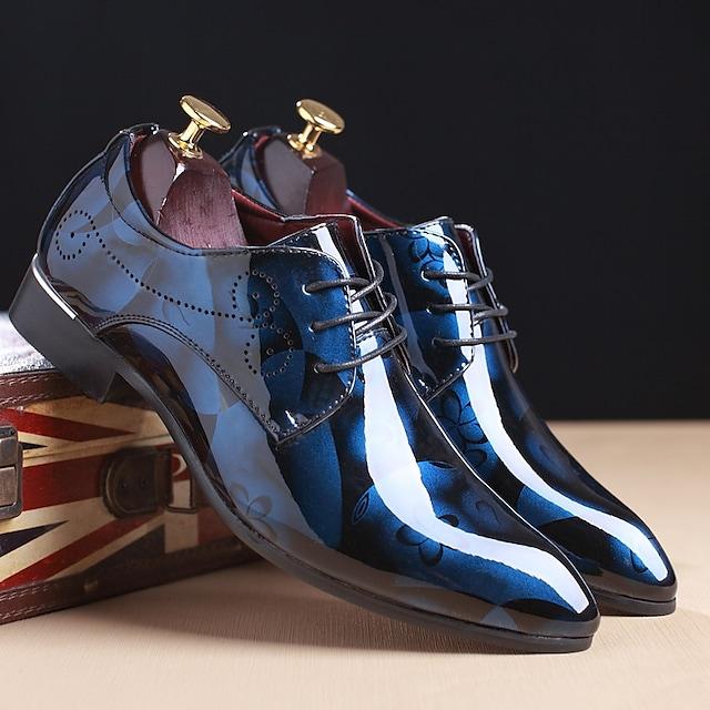 Men's Oxfords Dress Shoes Derby Shoes Floral Patent Leather Business Outdoor Daily Party