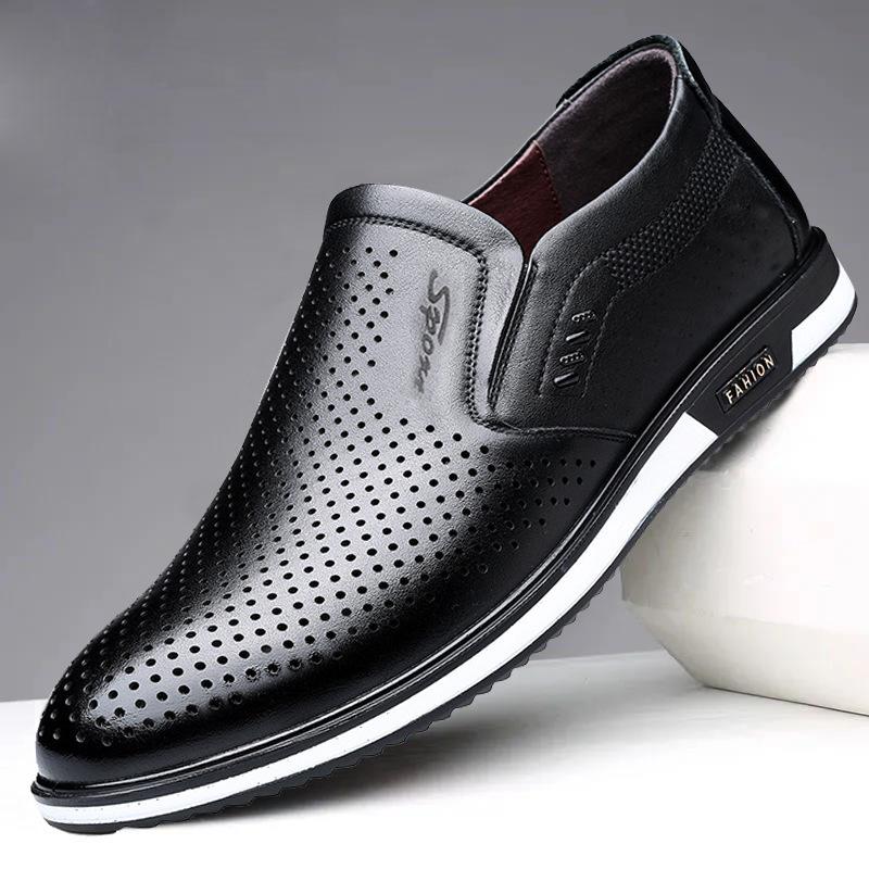 2023 New Fashion Men's Mesh Leather Loafers