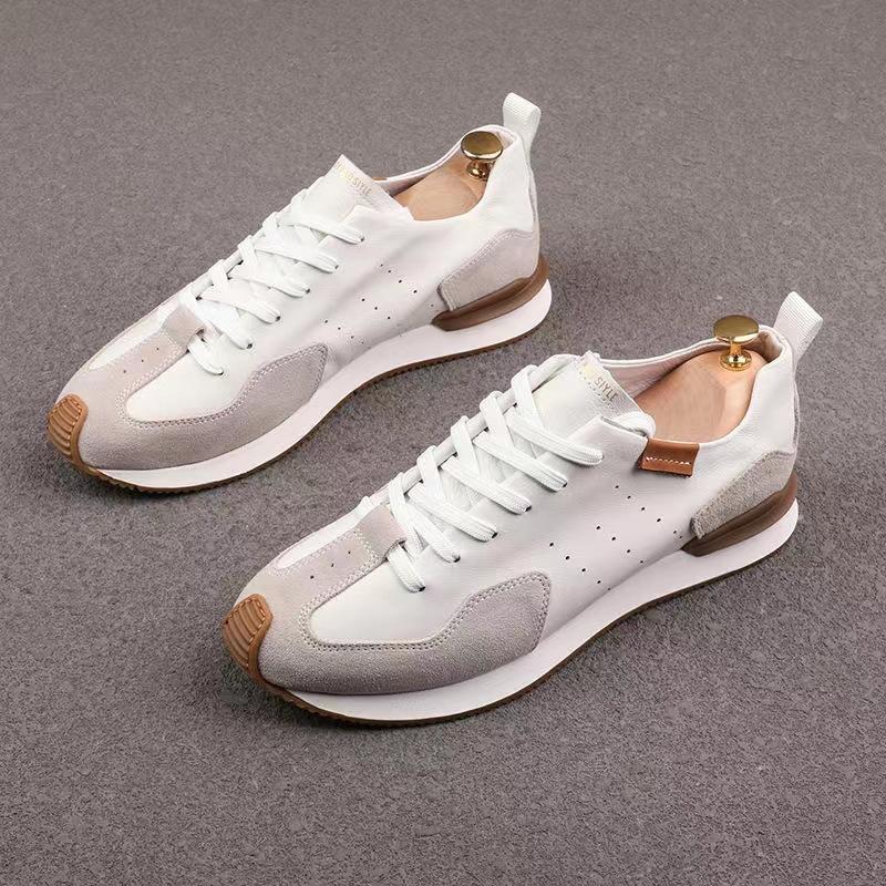 Men's Knit Faux Leather Breathable Sneakers