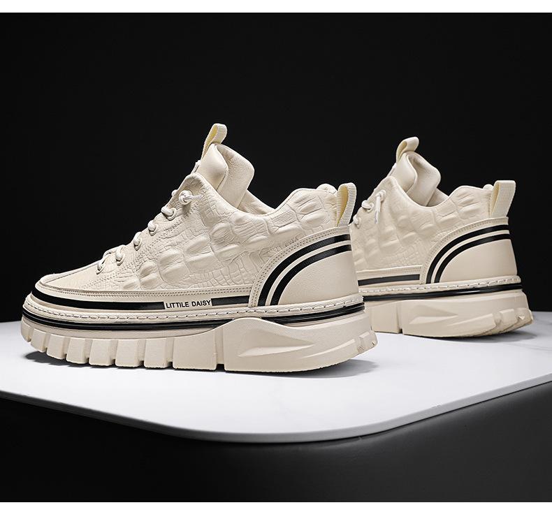 Men's Slip-on Crocodile-print Waterproof Non-slip Board Sneakers