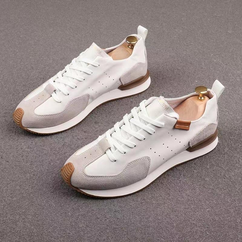 Men's Knit Faux Leather Breathable Sneakers