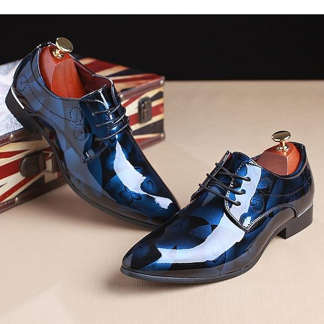 Men's Oxfords Dress Shoes Derby Shoes Floral Patent Leather Business Outdoor Daily Party