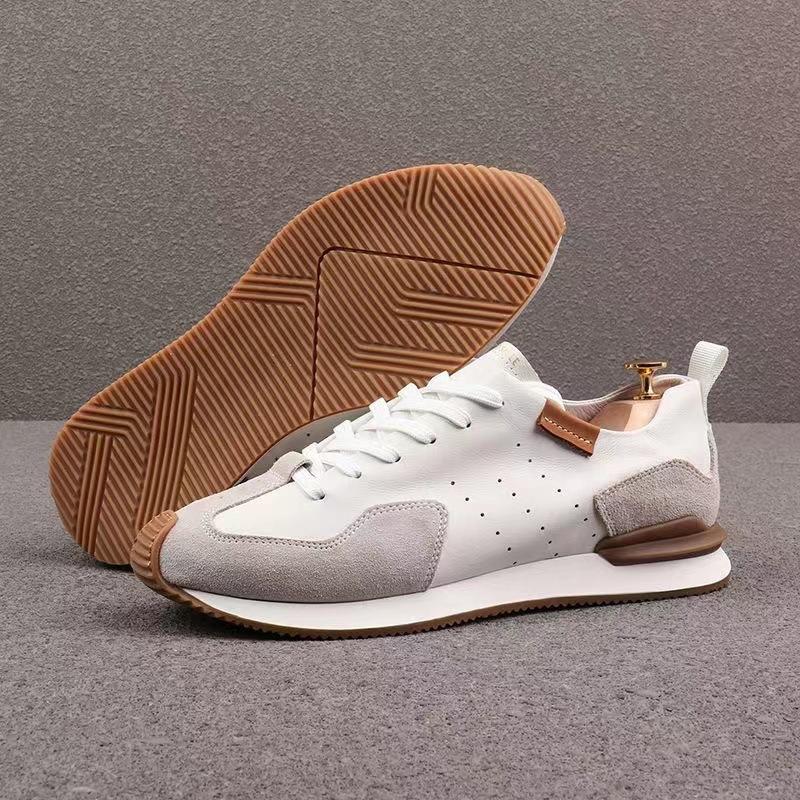 Men's Knit Faux Leather Breathable Sneakers