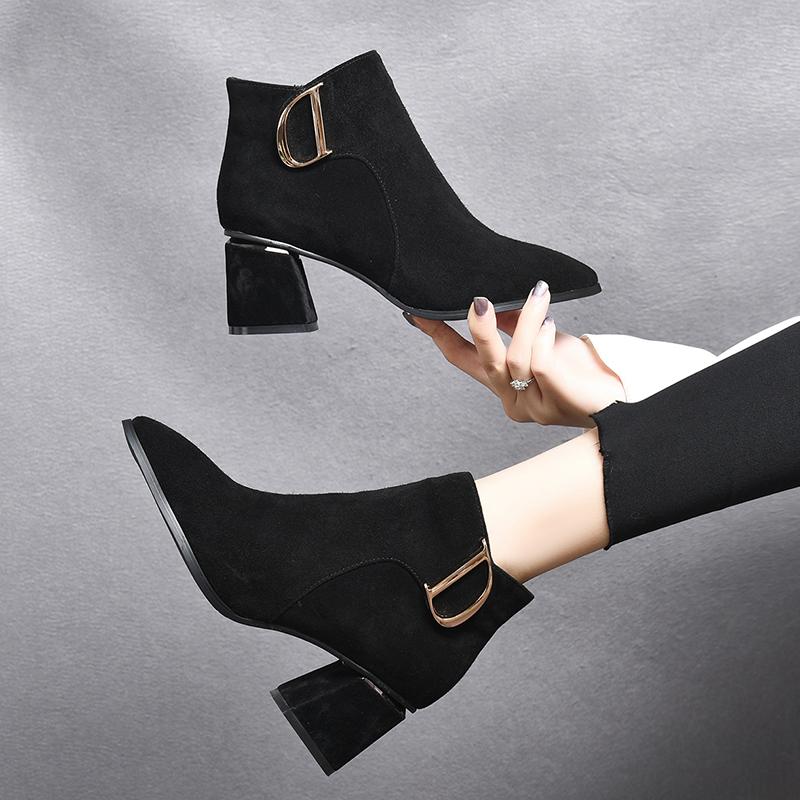 D-simple leather boots
