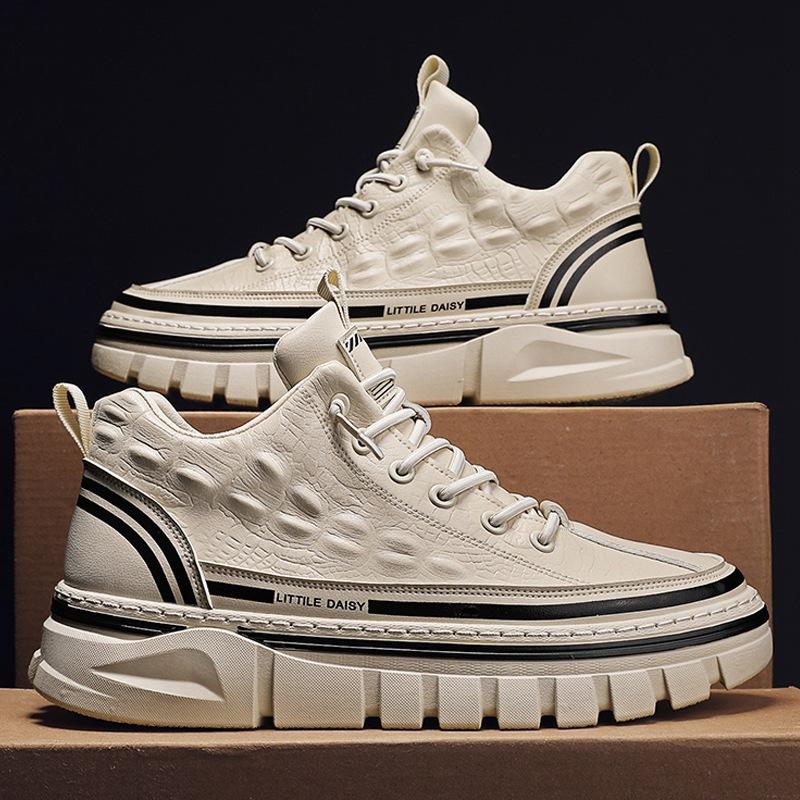 Men's Slip-on Crocodile-print Waterproof Non-slip Board Sneakers