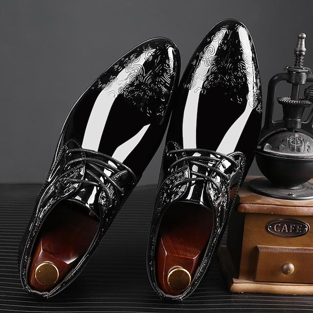 Men's Oxfords Loafers & Slip-Ons Dress Shoes Business British Wedding Daily Party & Evening Black Floral