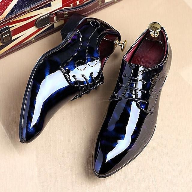 Men's Oxfords Dress Shoes Derby Shoes Floral Patent Leather Business Outdoor Daily Party