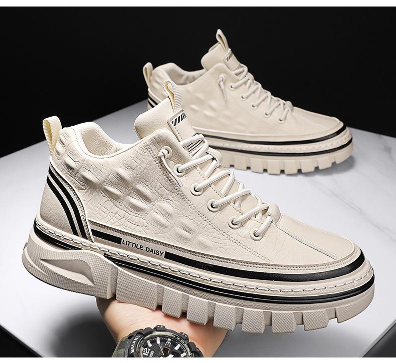 Men's Slip-on Crocodile-print Waterproof Non-slip Board Sneakers