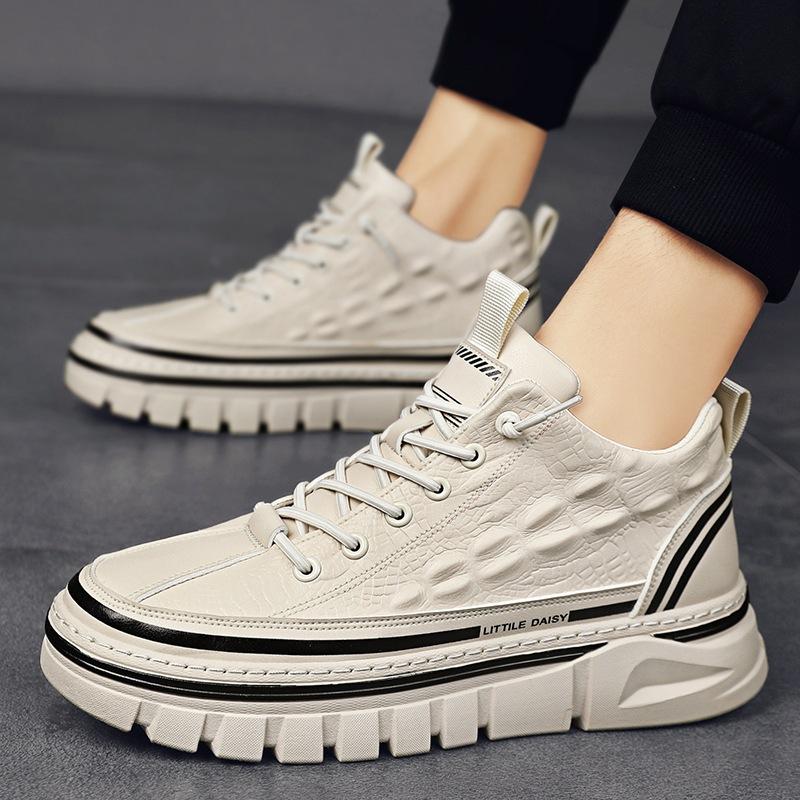Men's Slip-on Crocodile-print Waterproof Non-slip Board Sneakers