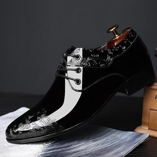 Men's Oxfords Loafers & Slip-Ons Dress Shoes Business British Wedding Daily Party & Evening Black Floral