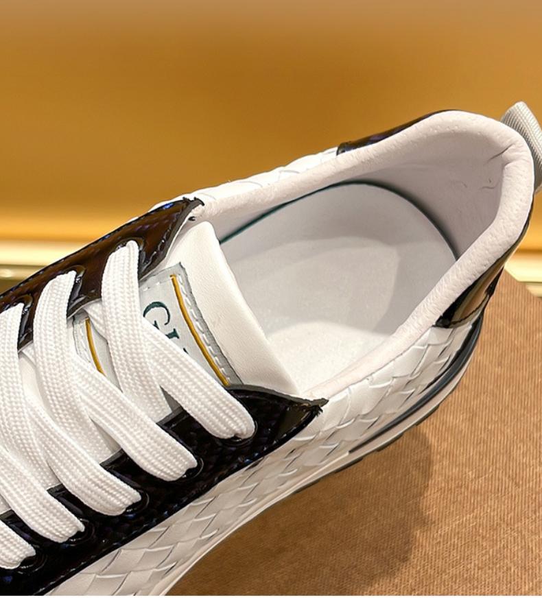 Snakescale Leather Woven Sneakers