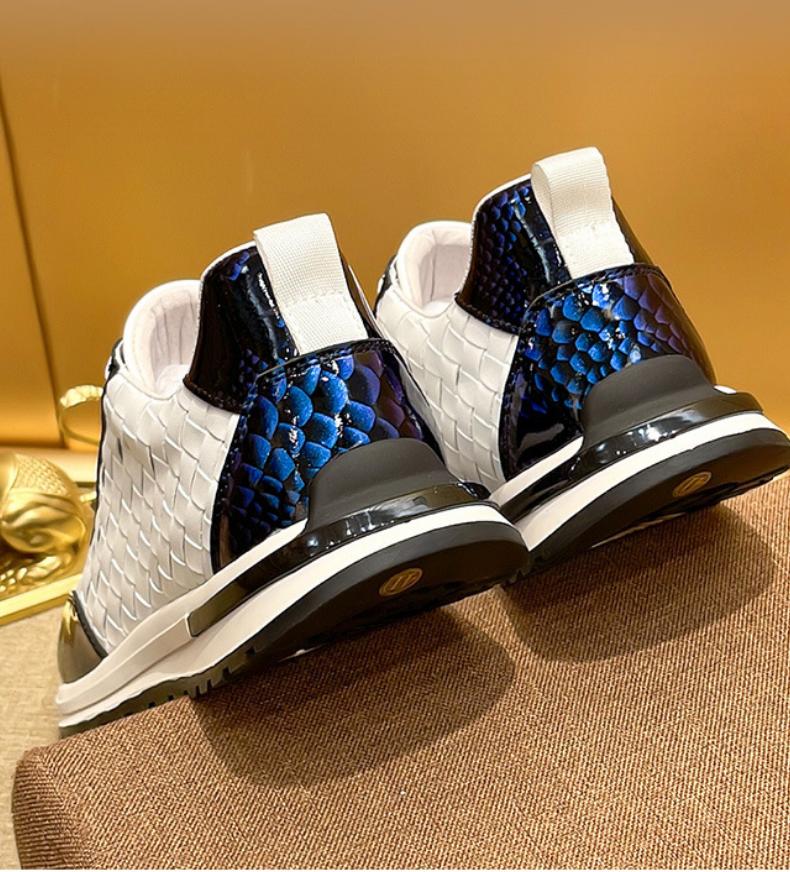 Snakescale Leather Woven Sneakers