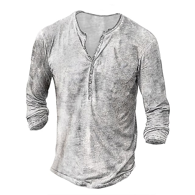 Men's Tee Snowflake Collarless Light gray Dark Gray Brown White Black 3D Print Street Casual Long Sleeve 3D Print Clothing Apparel Nostalgic