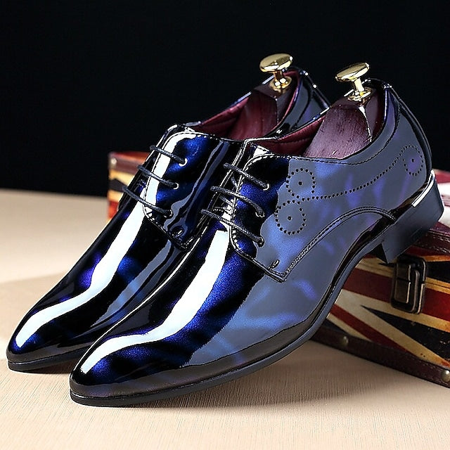 Men's Oxfords Dress Shoes Derby Shoes Floral Patent Leather Business Outdoor Daily Party