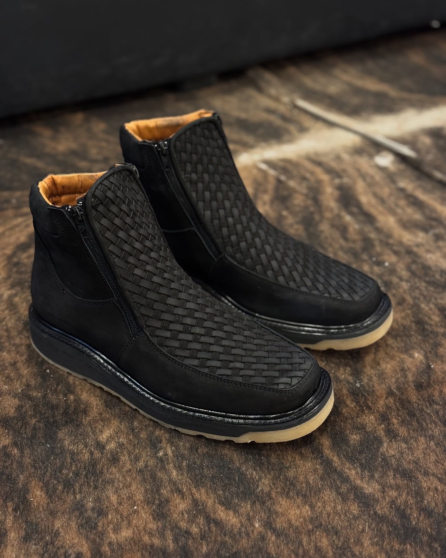 Cowhide Woven Western Ankle Boots(Buy 2 Free Shipping✔️)