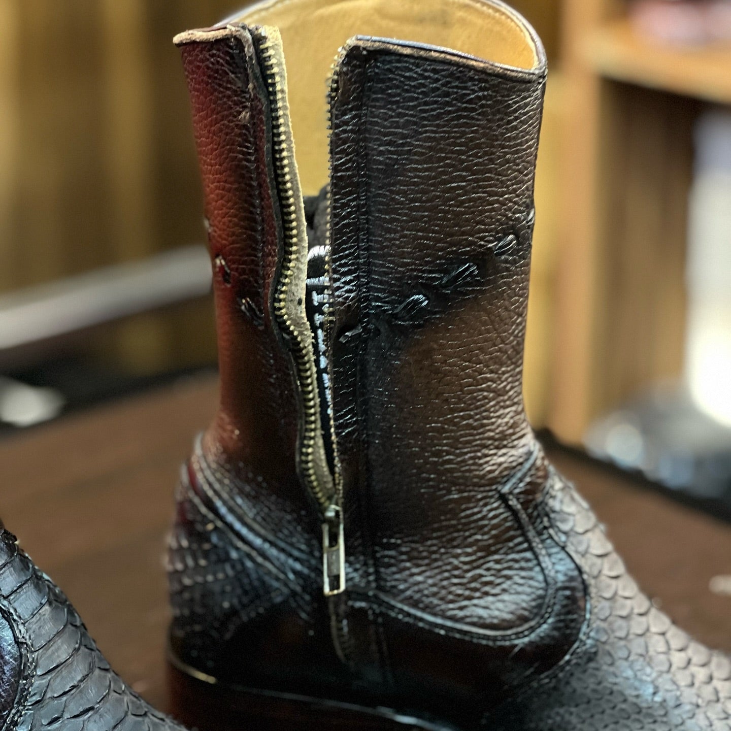 Vintage Tobacco Python Ranch Cowboy Boots(Buy 2 Free Shipping✔️)