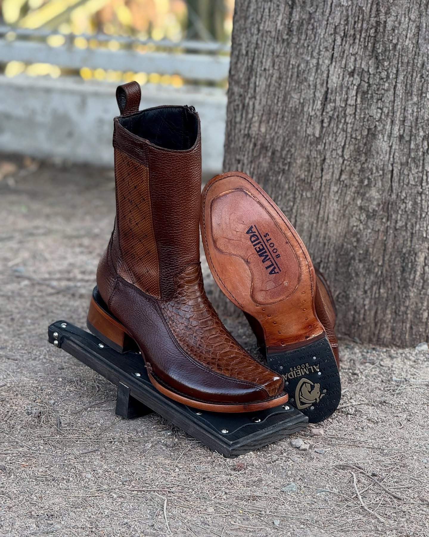 Tobacco Python Handmade Gala Boots