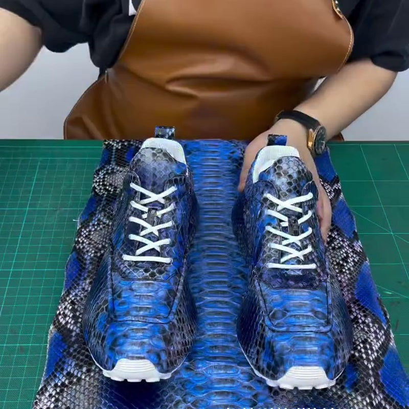 Blue Snakeskin Sneakers