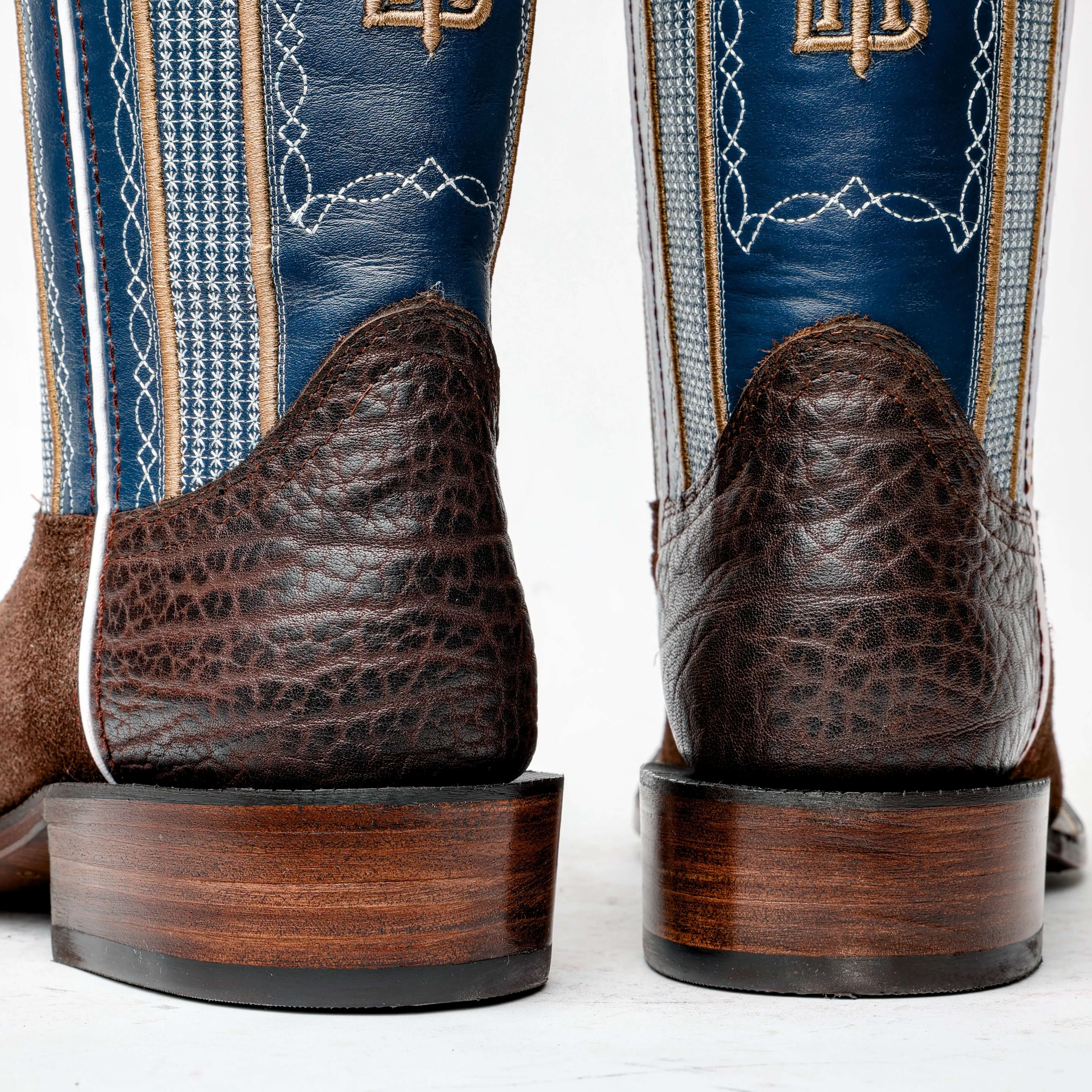 Chocolate Brown Rough-Out Boots - Square Toe