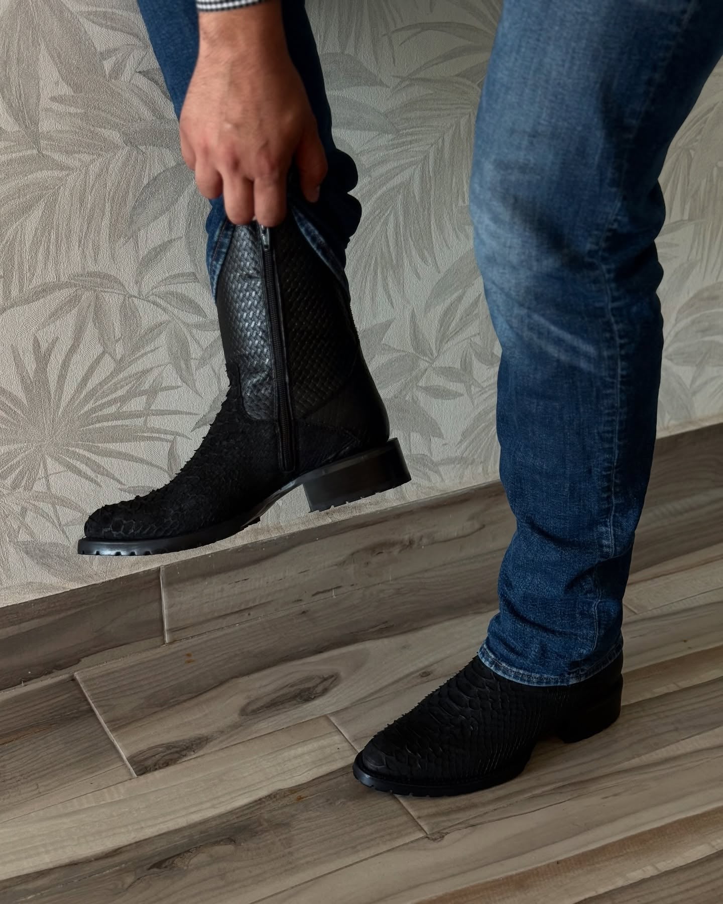 Italian Handmade Python Western Boots