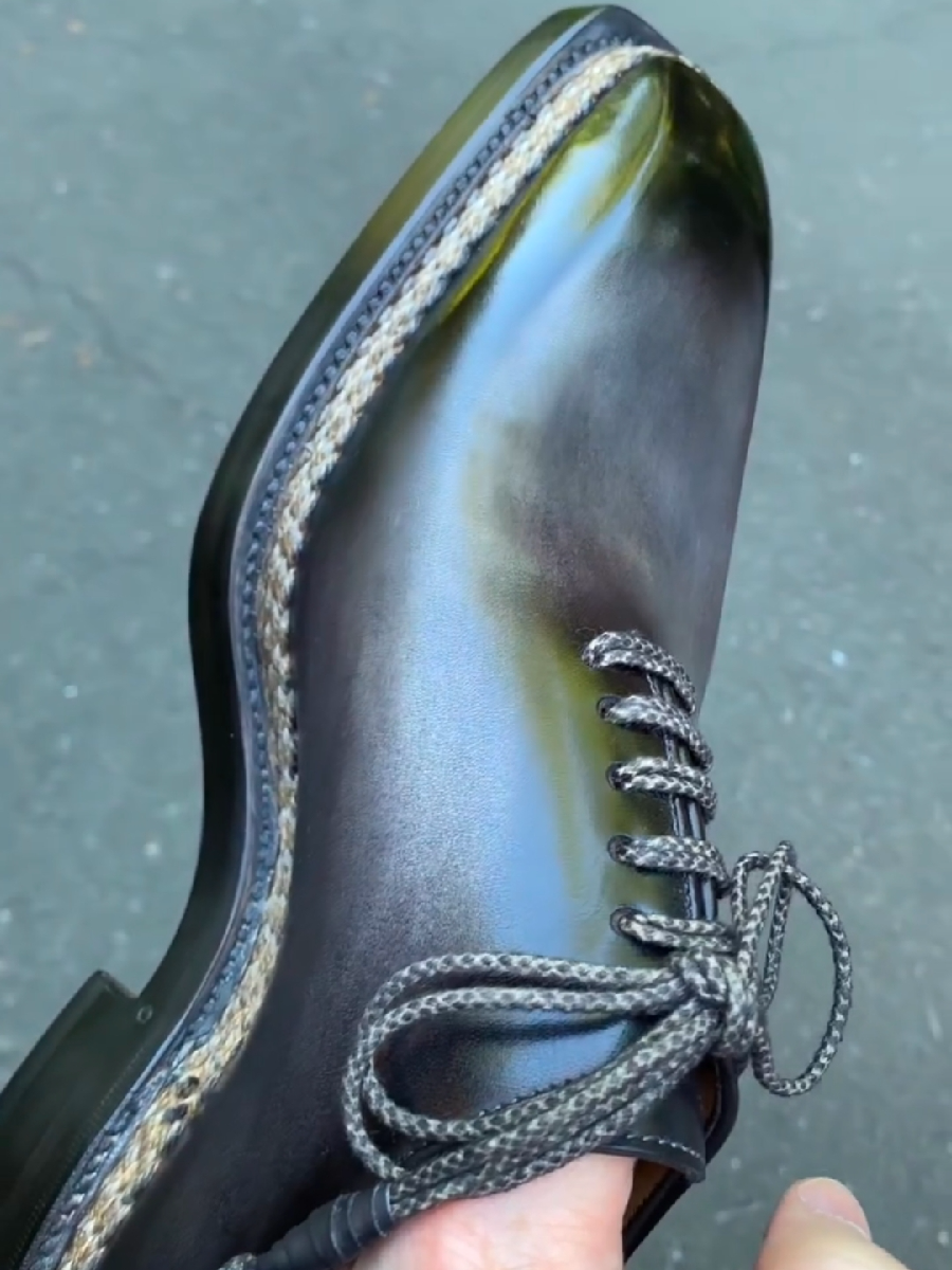 Handmade Square Head Wingtip Derby