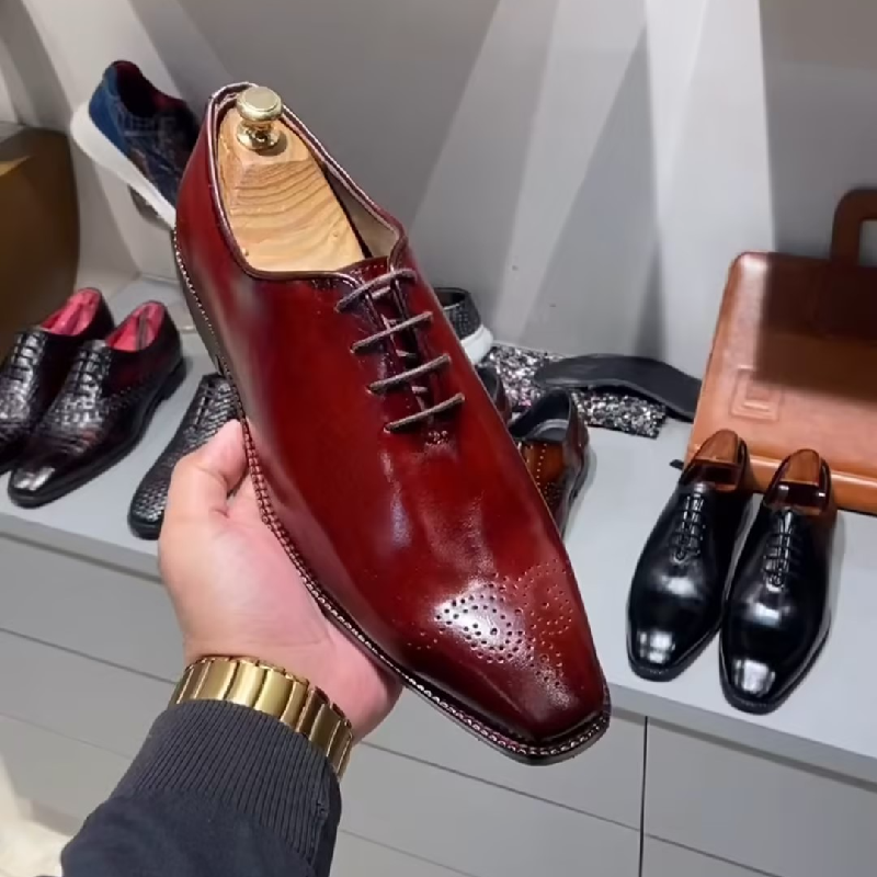 Handcrafted Luxury Burgundy Derby