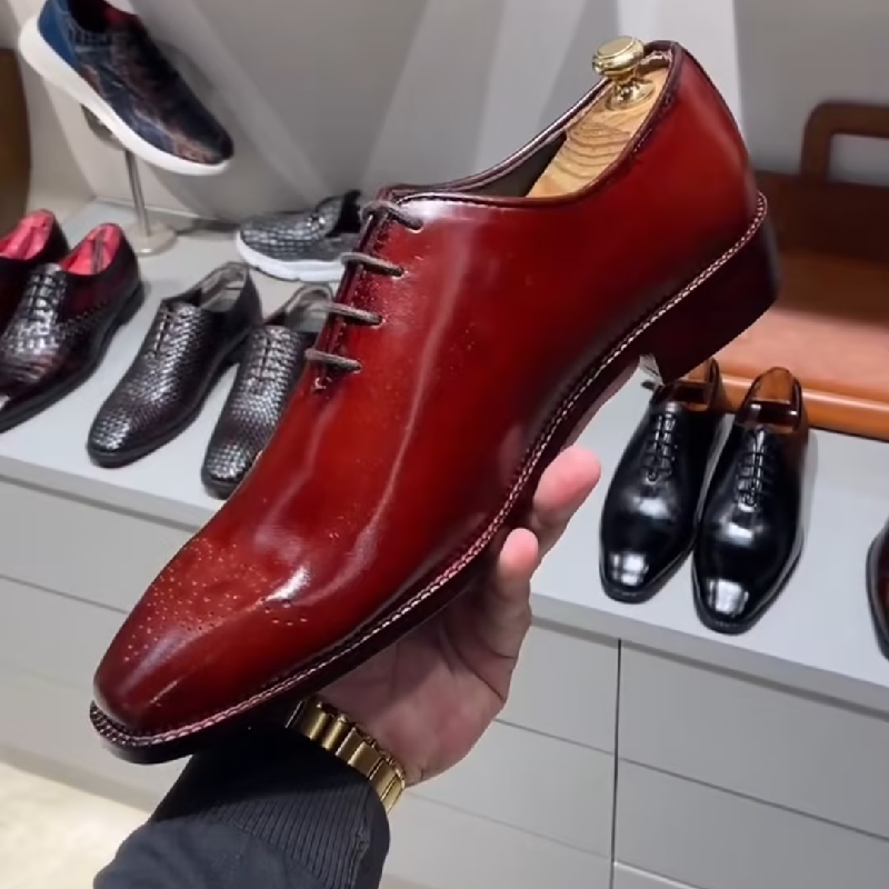 Handcrafted Luxury Burgundy Derby