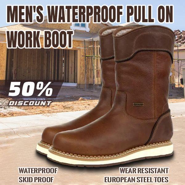 Men's Waterproof Pull On Work Boot