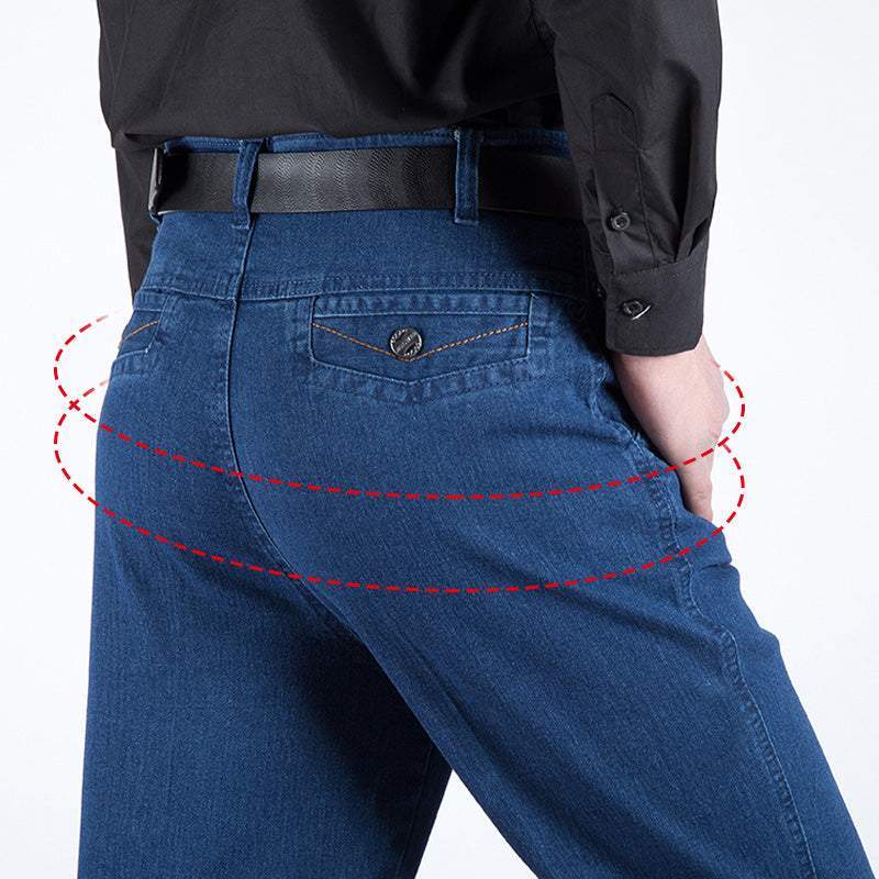 （38WX30L-48Wx34L）Men’s High Waist Straight Fit Jeans