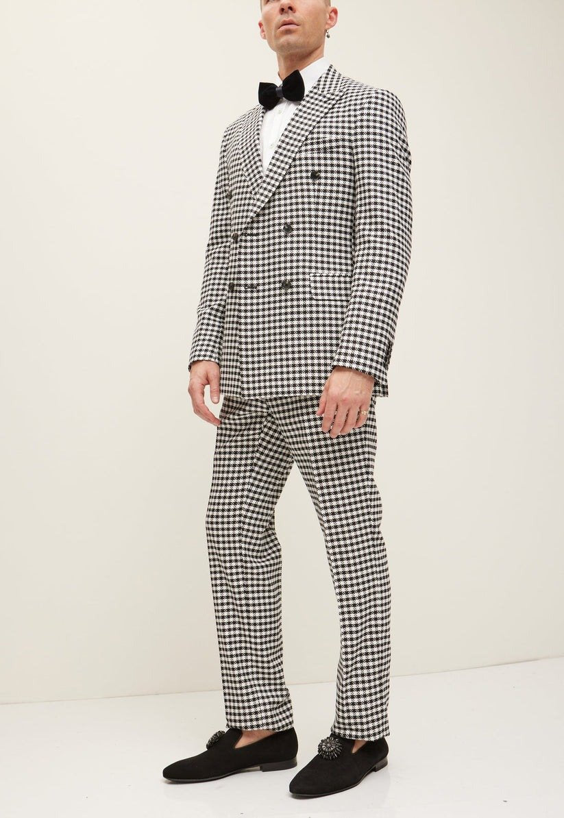 Men's Stripe Geometry Vintage Business Coat Blazer