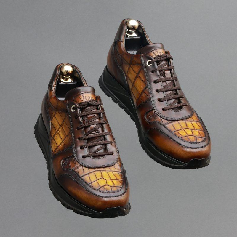 Men's Casual Retro Leather City II Bi-material Sneakers