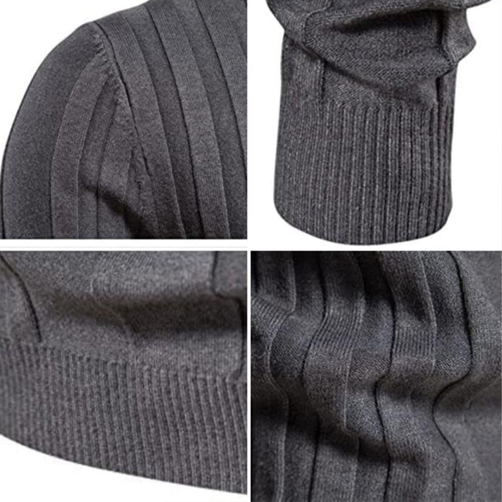 Men's Casual Turtleneck Knitted Pullover Sweater